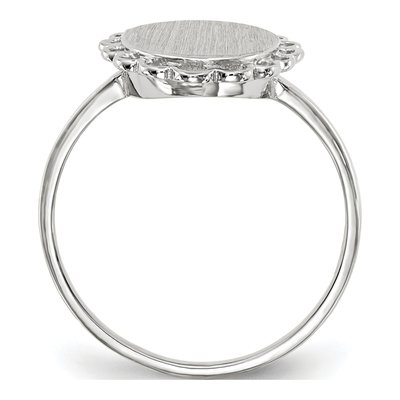 14K White Gold Oval Signet Ring – view 3