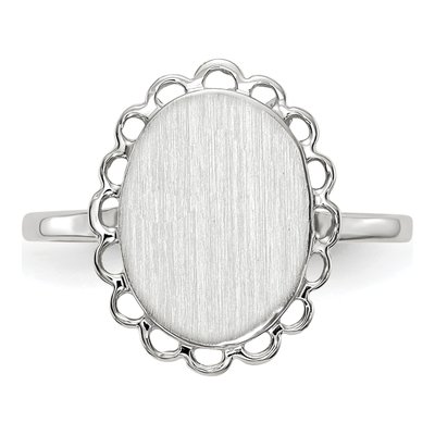 14K White Gold Oval Signet Ring – view 5
