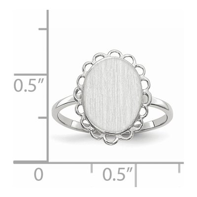 14K White Gold Oval Signet Ring – view 6