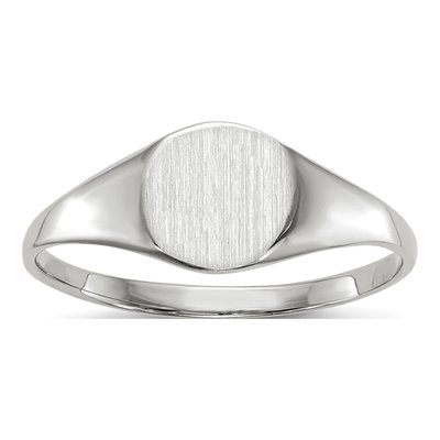 14K White Gold Signet Ring