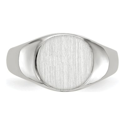 14K White Gold Kids' Oval Signet Ring – view 4