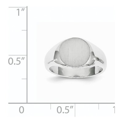 14K White Gold Kids' Oval Signet Ring – view 5