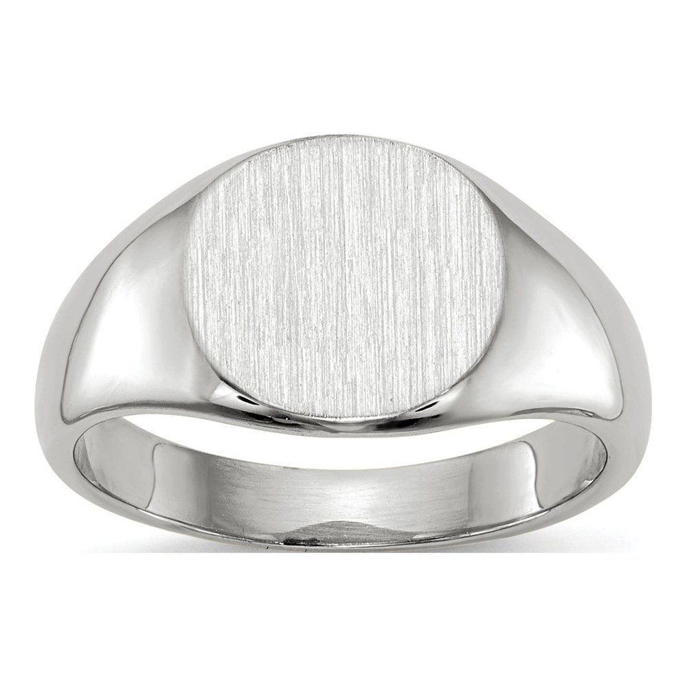 14K White Gold Kids' Oval Signet Ring