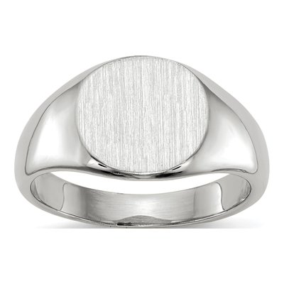 14K White Gold Kids' Oval Signet Ring