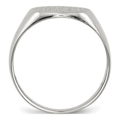 14K White Gold Round Signet Ring – view 3