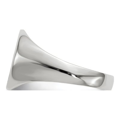 14K White Gold Round Signet Ring – view 4