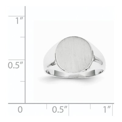 14K White Gold Round Signet Ring – view 6