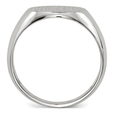 14K White Gold Round Signet Ring – view 3