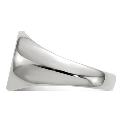 14K White Gold Round Signet Ring – view 4