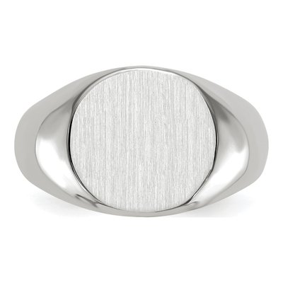14K White Gold Round Signet Ring – view 5