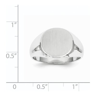 14K White Gold Round Signet Ring – view 6