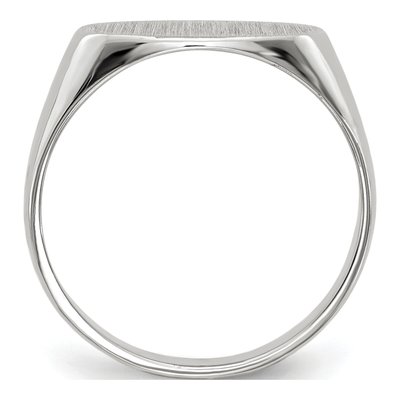 14K White Gold Oval Signet Ring – view 3