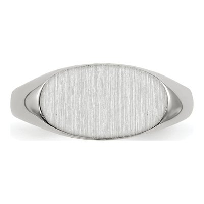 14K White Gold Oval Signet Ring – view 5