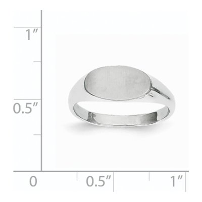 14K White Gold Oval Signet Ring – view 6