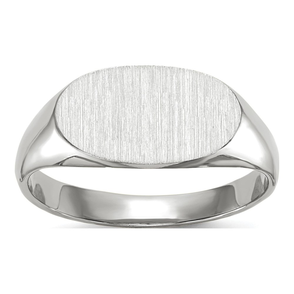 14K White Gold Oval Signet Ring