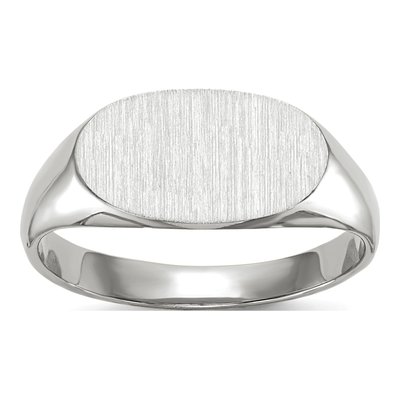 14K White Gold Oval Signet Ring