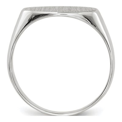14K White Gold Oval Signet Ring – view 3