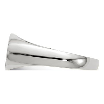 14K White Gold Oval Signet Ring – view 4