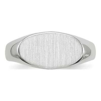 14K White Gold Oval Signet Ring – view 5