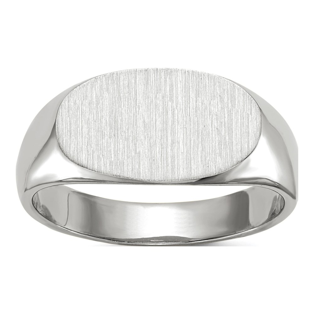 14K White Gold Oval Signet Ring
