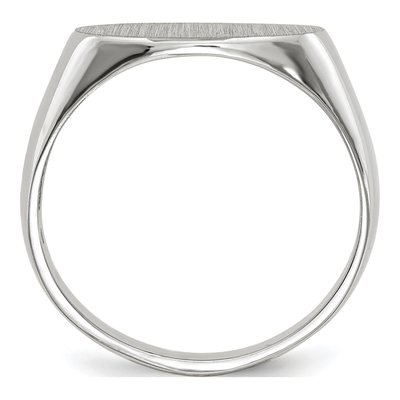 14K White Gold Oval Signet Ring – view 3