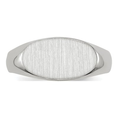 14K White Gold Oval Signet Ring – view 5