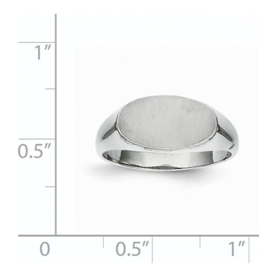 14K White Gold Oval Signet Ring – view 6