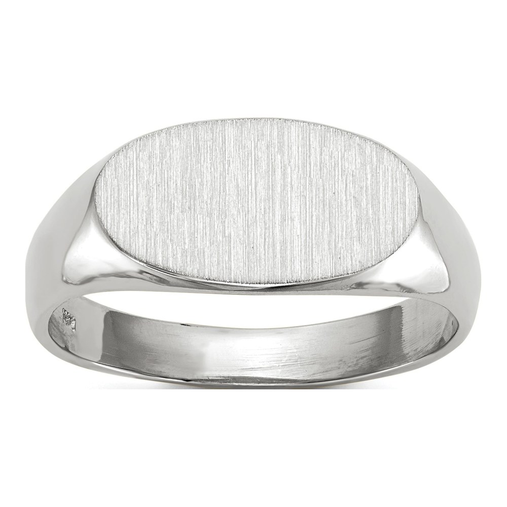14K White Gold Oval Signet Ring