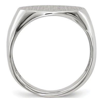 14K White Gold Oval Signet Ring – view 2