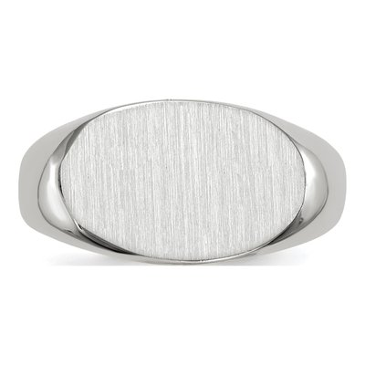 14K White Gold Oval Signet Ring – view 4