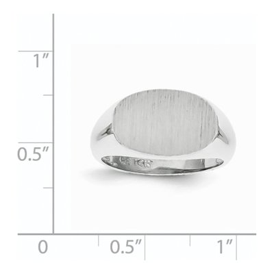 14K White Gold Oval Signet Ring – view 5