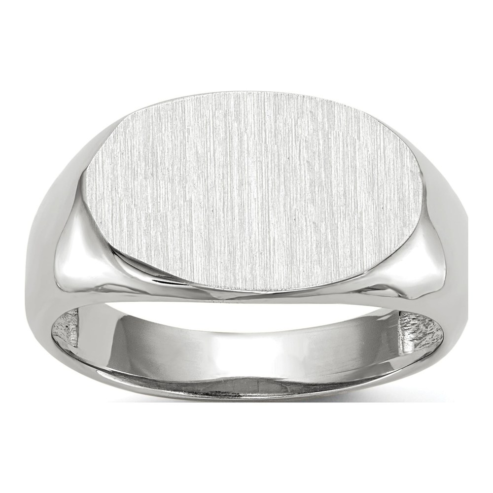 14K White Gold Oval Signet Ring