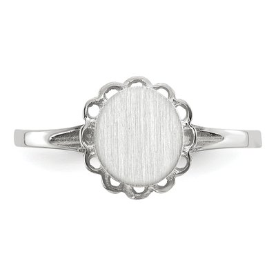 14K White Gold Oval Signet Ring – view 5