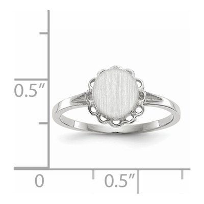 14K White Gold Oval Signet Ring – view 6