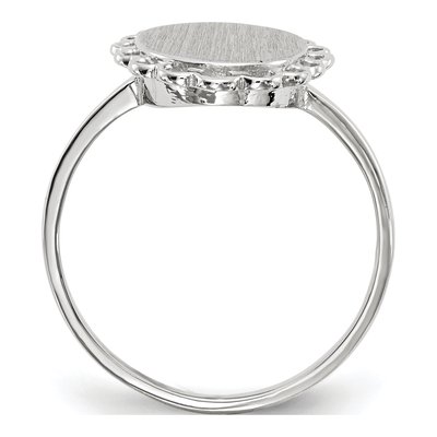 14K White Gold Oval Signet Ring – view 3