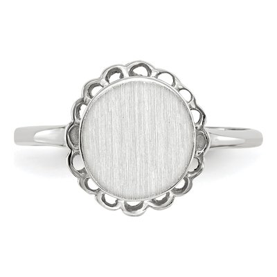 14K White Gold Oval Signet Ring – view 5