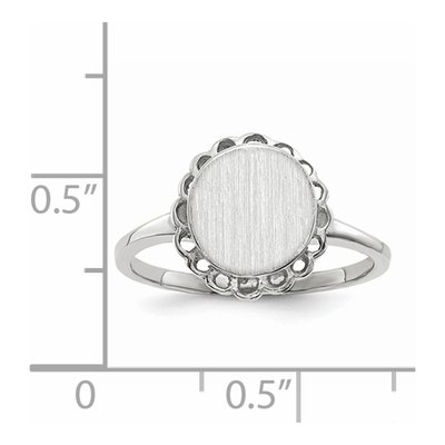 14K White Gold Oval Signet Ring – view 6