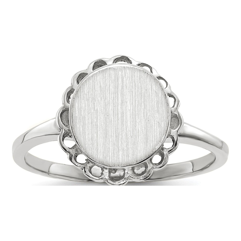 14K White Gold Oval Signet Ring