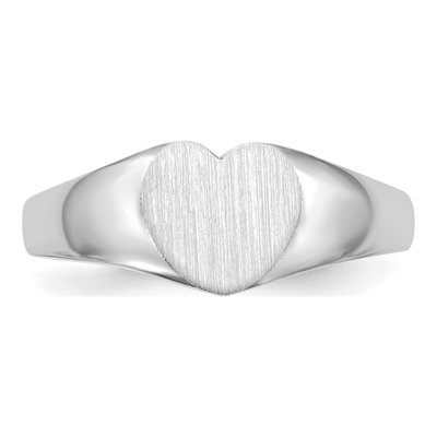 14K White Gold Heart Signet Ring – view 5
