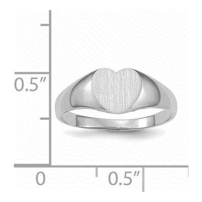 14K White Gold Heart Signet Ring – view 6