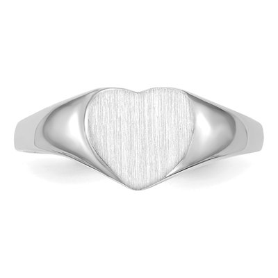 14K White Gold Heart Signet Ring – view 5