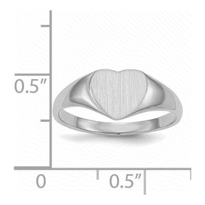 14K White Gold Heart Signet Ring – view 6