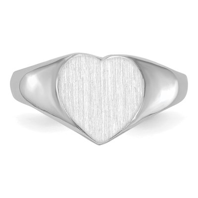 14K White Gold Heart Signet Ring – view 4