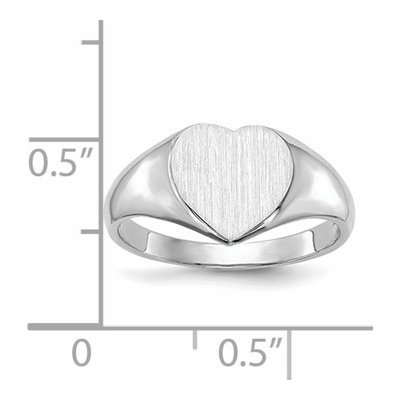 14K White Gold Heart Signet Ring – view 5
