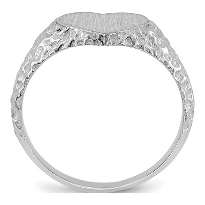 14K White Gold Heart Signet Ring – view 3