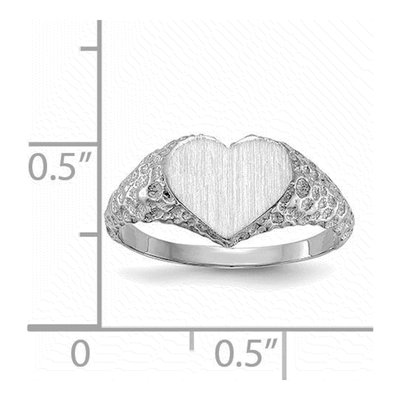 14K White Gold Heart Signet Ring – view 6