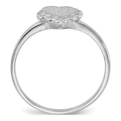14K White Gold Heart Signet Ring – view 3