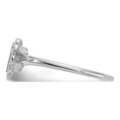 14K White Gold Heart Signet Ring – view 4