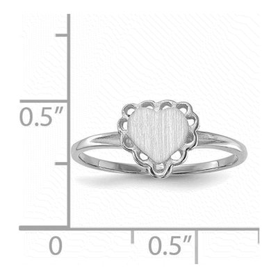 14K White Gold Heart Signet Ring – view 6