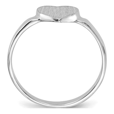14K White Gold Heart Signet Ring – view 3